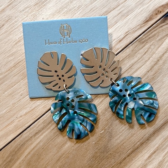 Jewelry - House of Harlow 1960’s palm leaf earrings